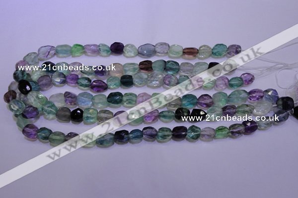 CFL725 15.5 inches 9*11mm faceted nuggets natural fluorite beads