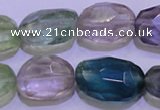 CFL728 15.5 inches 16*22mm faceted nuggets natural fluorite beads