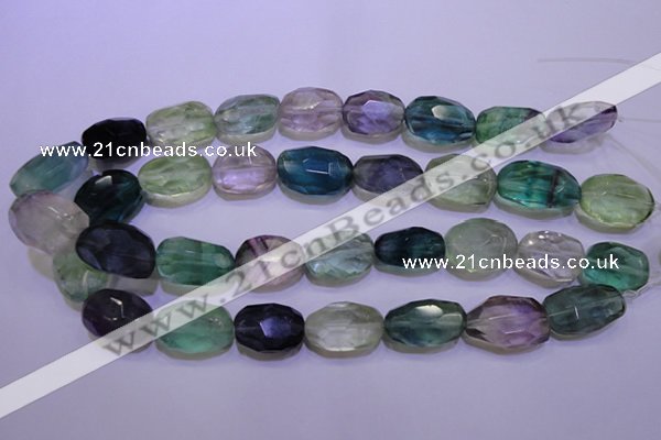 CFL728 15.5 inches 16*22mm faceted nuggets natural fluorite beads