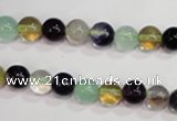 CFL751 15.5 inches 6mm round rainbow fluorite gemstone beads