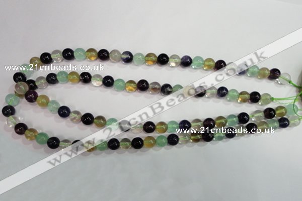 CFL753 15.5 inches 10mm round rainbow fluorite gemstone beads