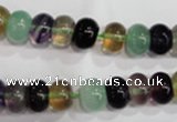 CFL762 15.5 inches 6*10mm rondelle rainbow fluorite gemstone beads