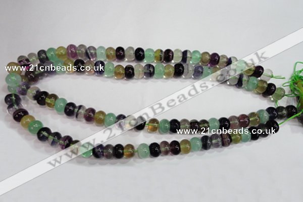 CFL762 15.5 inches 6*10mm rondelle rainbow fluorite gemstone beads