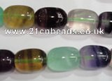 CFL772 15.5 inches 12*16mm drum rainbow fluorite gemstone beads