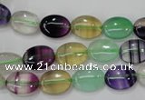 CFL775 15.5 inches 10*14mm oval rainbow fluorite gemstone beads