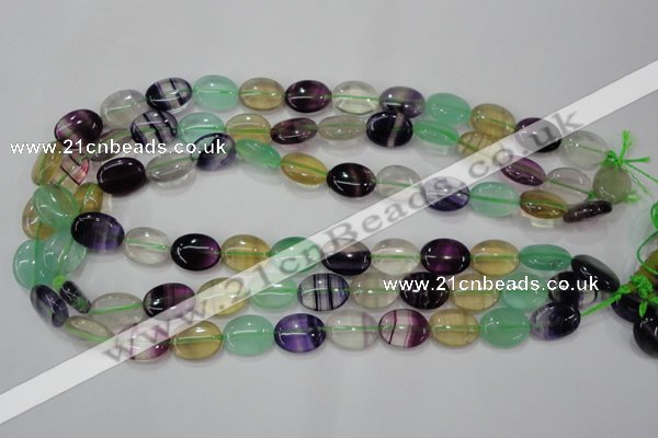 CFL775 15.5 inches 10*14mm oval rainbow fluorite gemstone beads