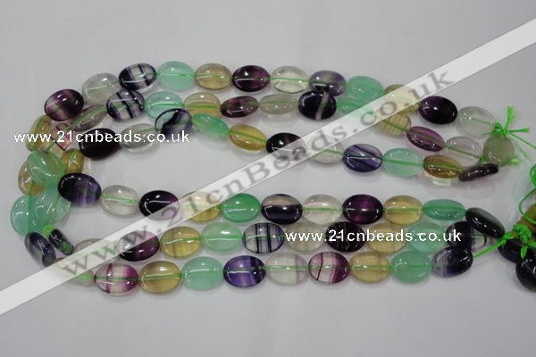 CFL776 15.5 inches 12*16mm oval rainbow fluorite gemstone beads