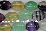 CFL778 15.5 inches 15*20mm oval rainbow fluorite gemstone beads