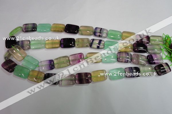 CFL793 15.5 inches 12*16mm rectangle rainbow fluorite gemstone beads