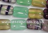 CFL794 15.5 inches 13*18mm rectangle rainbow fluorite gemstone beads