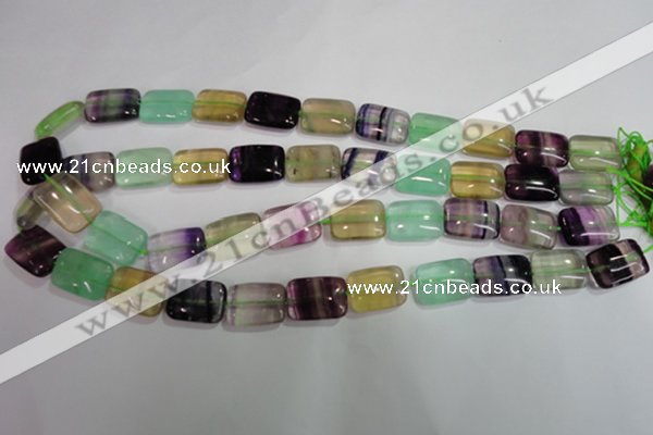 CFL794 15.5 inches 13*18mm rectangle rainbow fluorite gemstone beads