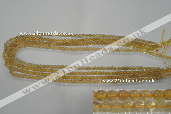 CFL800 15.5 inches 4mm round yellow fluorite gemstone beads