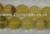 CFL805 15.5 inches 14mm round yellow fluorite gemstone beads