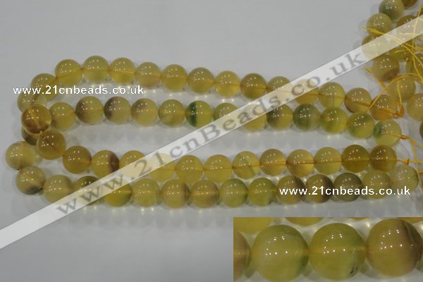 CFL805 15.5 inches 14mm round yellow fluorite gemstone beads