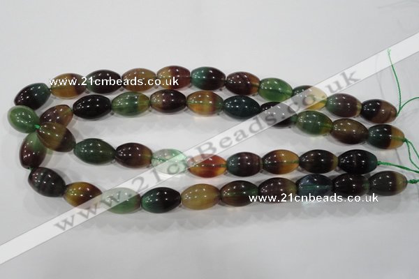 CFL814 15.5 inches 12*18mm rice rainbow fluorite gemstone beads