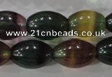 CFL815 15.5 inches 14*20mm rice rainbow fluorite gemstone beads