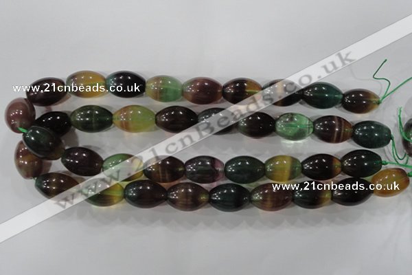 CFL815 15.5 inches 14*20mm rice rainbow fluorite gemstone beads