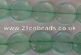 CFL864 15.5 inches 15mm flat round green fluorite gemstone beads