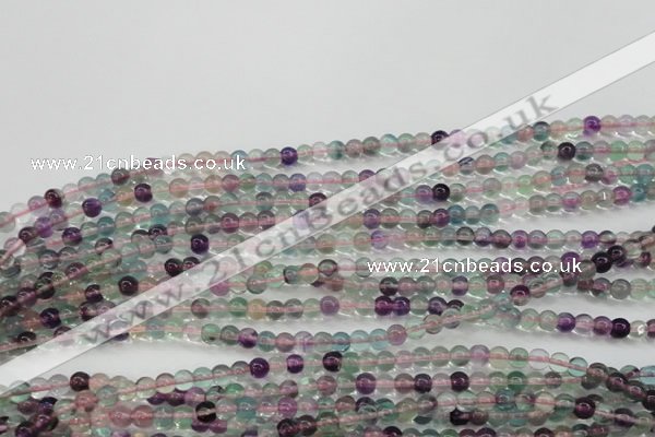 CFL901 15.5 inches 4mm round rainbow fluorite gemstone beads