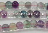 CFL902 15.5 inches 6mm round rainbow fluorite gemstone beads