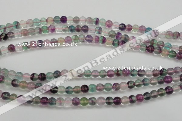 CFL902 15.5 inches 6mm round rainbow fluorite gemstone beads