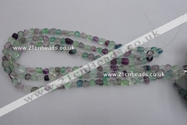 CFL950 15.5 inches 8*9mm nuggets natural fluorite beads wholesale