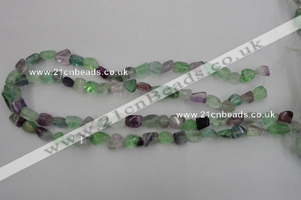 CFL951 15.5 inches 9*12mm nuggets natural fluorite beads wholesale