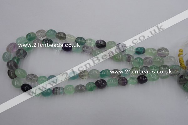 CFL952 15.5 inches 11*12mm nuggets natural fluorite beads wholesale