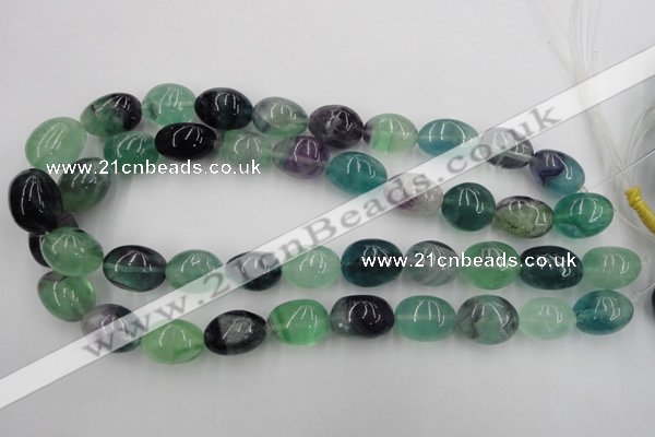 CFL953 15.5 inches 15*20mm nuggets natural fluorite beads wholesale