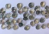 CFL962 Top drilled 9*12mm flat teardrop natural fluorite beads