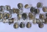 CFL963 Top drilled 10*14mm flat teardrop natural fluorite beads