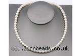 CFN21 7mm - 8mm potato white freshwater pearl necklace, 16 - 54 inches