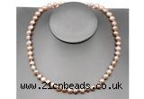 CFN25 8mm - 9mm baroque lavender freshwater pearl necklace, 16 - 54 inches