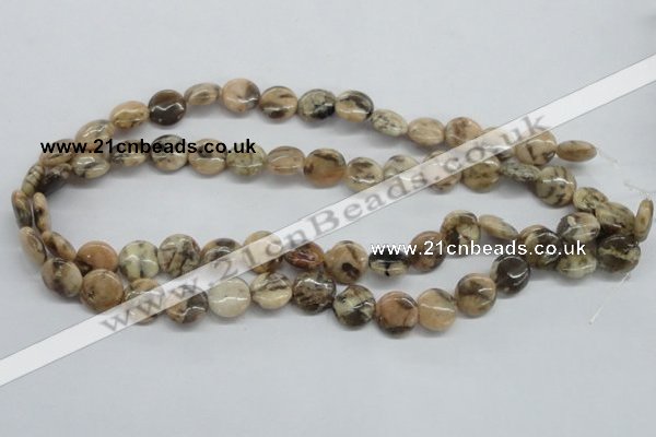 CFS07 15.5 inches 12mm flat round natural feldspar gemstone beads