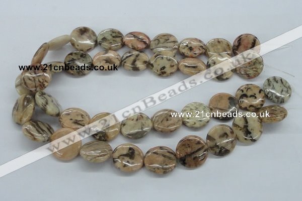 CFS08 15.5 inches 25mm flat round natural feldspar gemstone beads