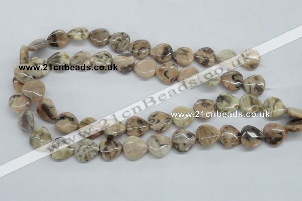 CFS11 15.5 inches 16*16mm heart natural feldspar gemstone beads