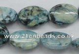 CFS112 15.5 inches 15*20mm oval blue feldspar gemstone beads