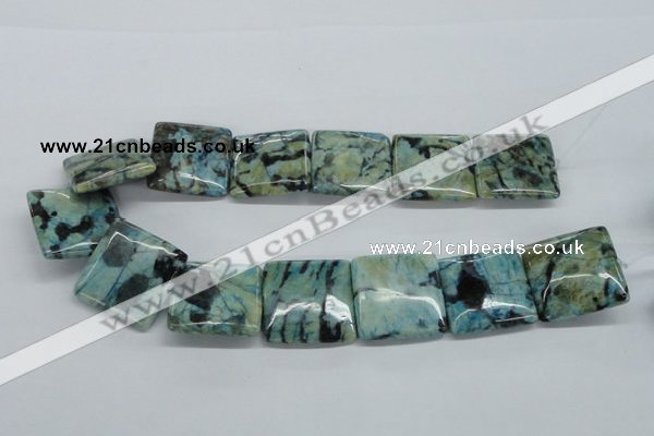 CFS115 15.5 inches 30*30mm square blue feldspar gemstone beads