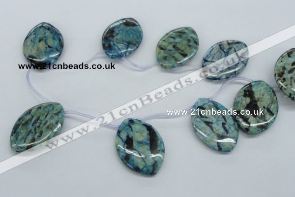 CFS120 35*50mm top-drilled marquise blue feldspar gemstone beads