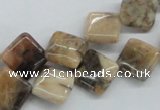 CFS14 15.5 inches 12*12mm diamond natural feldspar gemstone beads