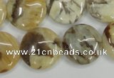 CFS204 15.5 inches 20mm flat round natural feldspar gemstone beads