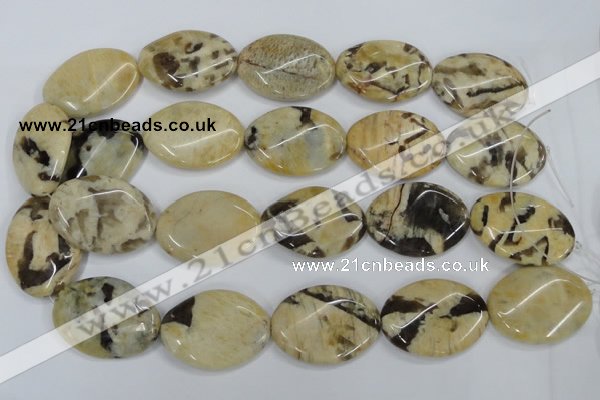 CFS205 15.5 inches 25*35mm twisted oval natural feldspar gemstone beads