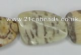 CFS206 22*30mm twisted rectangle natural feldspar gemstone beads