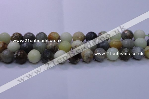 CFW08 15.5 inches 18mm faceted round flower jade beads wholesale