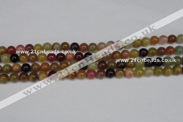 CFW102 15.5 inches 8mm round flower jade gemstone beads