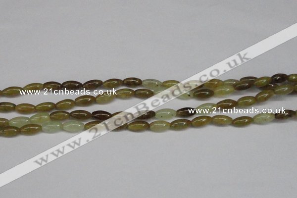 CFW115 15.5 inches 6*13mm rice flower jade gemstone beads