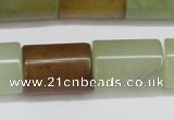 CFW119 15.5 inches 15*20mm tube flower jade gemstone beads