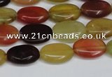 CFW128 15.5 inches 13*18mm flat oval flower jade gemstone beads