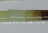 CFW142 15.5 inches 12*16mm flat tube flower jade gemstone beads