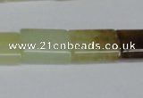 CFW143 15.5 inches 13*18mm flat tube flower jade gemstone beads